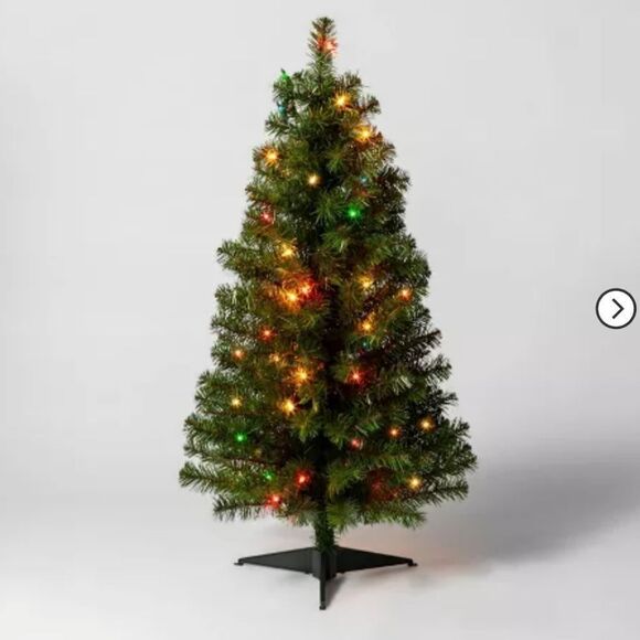 3' Pre-Lit color Mini Artificial Christmas Tree - Picture 1 of 3